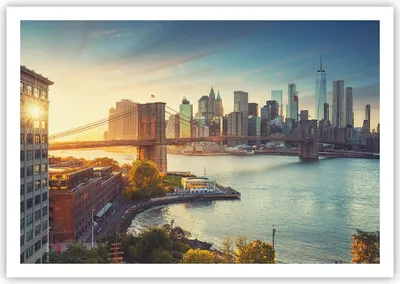 Produktbild von Poster - Poster ohne Rahmen - New York Brücke - 100x70 cm - Wand Bild - Wanddeko - Wandbilder - Kunstposter - Wandposter - Bilder - Kunstdruck - Wanddekoration - Wandbild - P2XAA100x70-4047