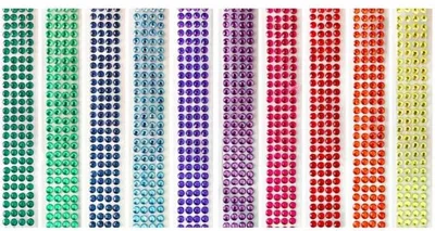 Zdjęcie produktu dla Ozdobna taśma z cyrkoniami w rolce, 1 m x 15 mm, 1 sztuka, różne kolory