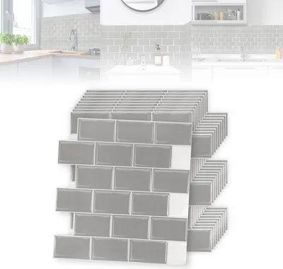 Obrázek produktu pro ACXIN 10 kusů samolepek na obklady do kuchyně, koupelny - PVC 3d samolepicí obklady, domácí dekorace, sloupnout a nalepit, 30 x 30 cm (styl F)