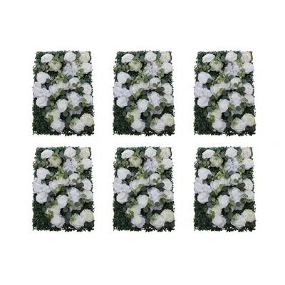 Zdjęcie produktu dla 6 sztuk kwiatowy panel ścienny sztuczne róże kwiatowe tło na imprezę ślub wesele baby shower Boże Narodzenie dekoracja domu 60 cm x 40 cm