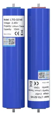 Immagine prodotto di Batteria al litio-titanato LTO - Cella 32145 da 2,45 V e 10 Ah - Scarica ad alta corrente 3C - Resistente alle basse temperature - Per sistemi di accumulo energia a 12 V e 24 V - 32 pezzi