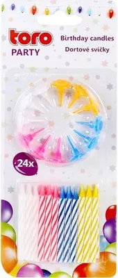 Obrázek produktu pro Svíčky dortové 24 ks, 6 cm - mix variant či barev