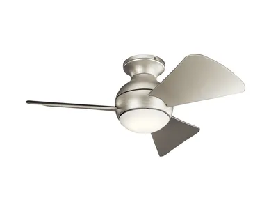 Produktbild von Elstead Sola leiser Deckenventilator mit LED Licht Ø86cm + Fernbedienung Silber