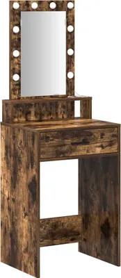 Zdjęcie produktu dla vidaXL Toaletka ze schowkiem Brązowa 50 x 41 x 140 cm Materiał drewnopochodny