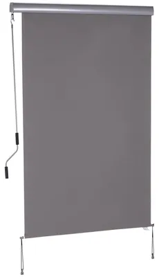 Produktbild von Senkrechtmarkise Balkonmarkise 120 x 200 cm, Vertikalmarkise Windschutz Sichtschutz mit Handkurbel in Grau