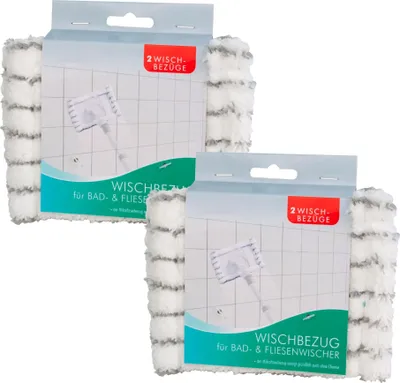 Produktbild von Novaliv 2x Ersatzbezug Mikrofaser Bezug Fliesenreiniger Bad Wand Fliesenwischer Badwischer Fliesenputzer Bad Mop