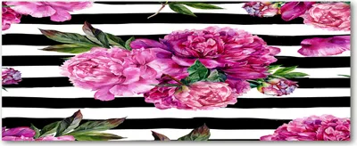 Produktbild von Tulup® Glas-Bild Wandbild aus Glas - 125x50 - Wandkunst - Wandbild hinter gehärtetem Sicherheitsglas - Dekorative Wand für Küche & Wohnzimmer  - Blumen & Pflanzen - Rosa Pfingstrosen - Rosa