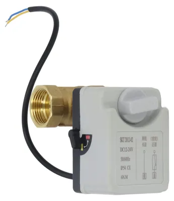 Produktbild von DN25 2-Wege-Kugelhahn aus Messing, normalerweise geschlossen, elektrisch, 1-Zoll-Rohrgewinde, DC 12–24 V