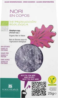 ALGI MORSKIE SUSZONE - NORI PŁATKI BIO 25 g - PORTO MUINOS