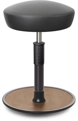 Produktbild von Sitz- Stehhocker Free Regular Hutsitz Boxmark Leder Grau schwarz /Natur.