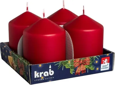 Obrázek produktu pro Krab - svíčka válcová 60 × 80 mm, bordó - 4 ks