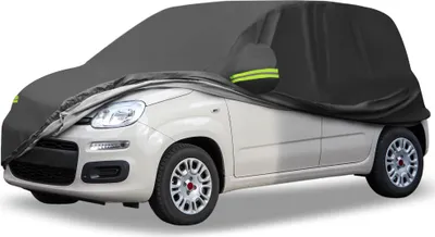 Image de Bâche Voiture Imperméable Extérieur avec Fermeture pour Fiat Panda 2003-2022 Housse de Protection Voiture Anti-UV