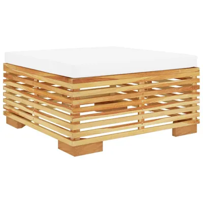 Immagine prodotto di Sgabello da giardino con cuscino crema in teak massiccio