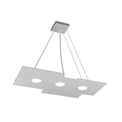 Produktbild von Top Light - Toplight Moderne Teller-Pendelleuchte 67x35cm aus grauem Metall - GX53x3 Fassung - Max Höhe 100cm