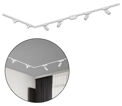 Immagine prodotto di Sistema a binario Briloner Luxtrail, 4x faretti LED, 2x tracklight LED, a L, bianco