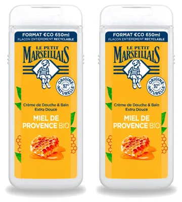 Produktbild von 2 x Le Petit Marseillais Duschgel & Schaumbad Honig 650 ml - Vorteilspackung - 2 Stücke