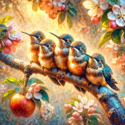 Image de Kit de peinture diamant "Colibri" - Kit de loisirs créatifs pour décoration murale - 30x30 cm