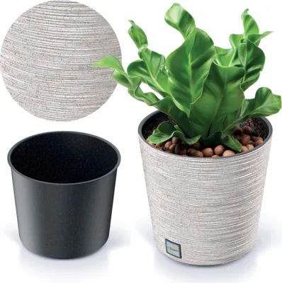 Obrázek produktu pro Nohel Garden Obal na květník FURU ROUND ECO WOOD 2v1 plastový d25x25cm