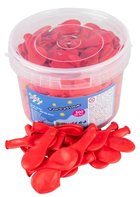 Produktbild von 500 Rote Luftballons aus Naturkautschuklatex, Ø18cm, für Luft- und Heliumfüllung