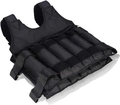 Immagine prodotto di Gilet da allenamento fitness - Nero Oxford - Pesi da allenamento - Peso massimo 50 kg - Supporto per pesi regolabile