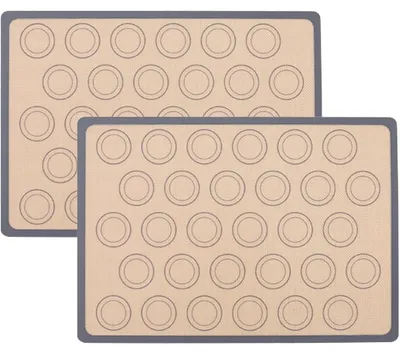 Produktbild von Silikon-Backmatte 2-teilig rechteckig 42 x 29,5 cm für Macarons und Kekse