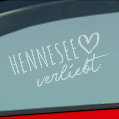 Produktbild von Auto Aufkleber Hennesee verliebt Herz See Sea Liebe Car 19x8 cm Milchglas Sticker Heckscheibenaufkleber