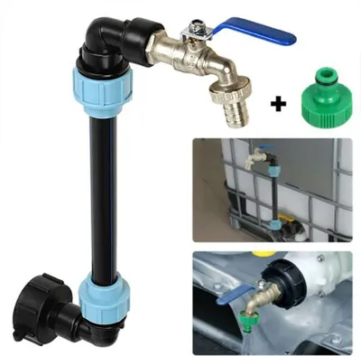 Produktbild von IBC Schwanenhals 3/4" Auslaufhahn Regenwassertank Regenfass IBC-Tank Teile mit Wasserhahn