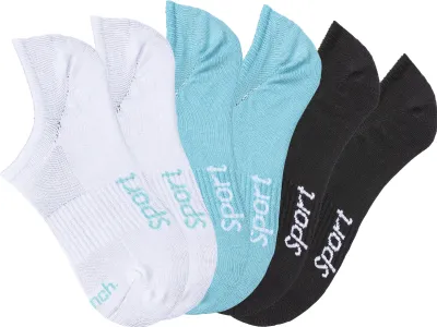 Produktbild von Bench Sneakersocken 6 -teilig 2x türkis, 2x weiß, 2x schwarz Größe 43/46