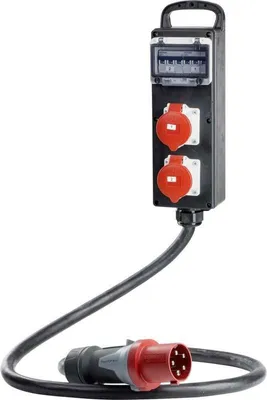 Immagine prodotto di AS Schwabe 60806 Nastro di distribuzione in gomma piena S 10 32 A 32 A 1 spina CEE 32 A, 5 poli 400 V IP44 (60806)