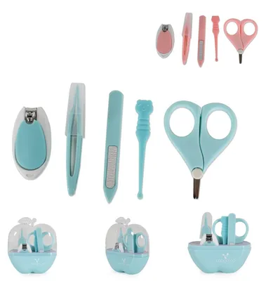 Produktbild von Cangaroo Baby Maniküre-Set Apfel Nagelschere, Nagelknipser, Nagelfeile Pinzetten blau