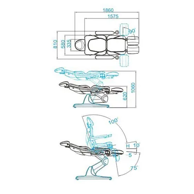 Zdjęcie produktu dla Fotel kosmetyczny elektr. Azzurro 870S pedi 3 siln. cappuccino