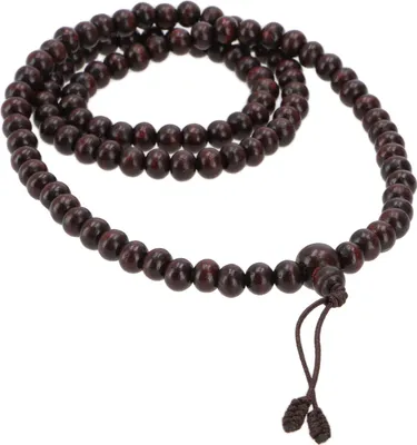 Produktbild von Tibetische Mala aus Halbedelsteinen, Buddhistische Gebetskette, Meditationskette, Yoga Kette - Rosenholz, Braun, Ketten & Modeschmuck für den Hals