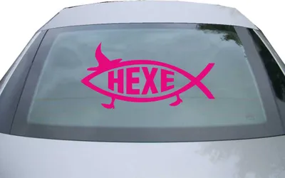 Produktbild von Indigos UG - Aufkleber Heckscheibe & Motorklappe DE2885 - pink - 600x300 mm - Hexe Fisch - Fisch - Auto Scheiben Fenster Heckklappe Tuning Racing JDM - Die cut
