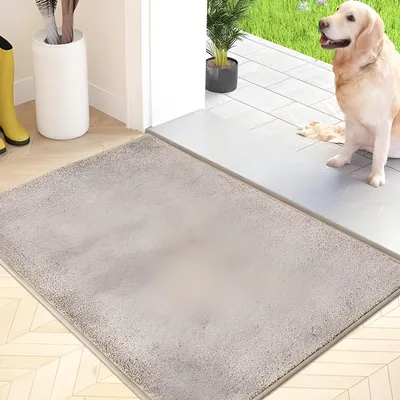 Produktbild von PolkaHome® Antirutsch-Fußmatte, waschbar, Schmutzfänger mit wasserabsorbierenden Mikrofasern, 60 x 90 cm, Beige