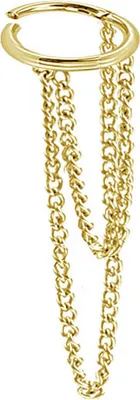 Produktbild von viva-adorno 1,2x8mm Segmentring Clicker Scharnier Ring Ketten Kettchen Anhänger Ohrpiercing Knorpel Helix Piercing Z571, gold