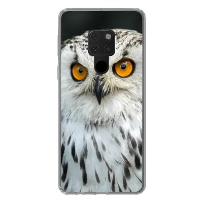 Produktbild von MuchoWow® Handyhülle Schutzhülle Hülle für Huawei P40 Lite Eine braune Eule mit orangefarbenen Augen Silikon Softcase Handy Hülle - Handy