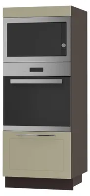 Produktbild von Backofenschrank KVANTUM Teilauszug 60cm Korpus- & Frontfarbe wählbar (Q-D5AM/60/154),vanille matt,lava