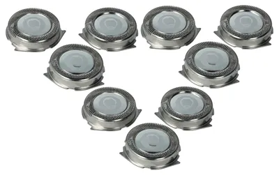 Produktbild von vhbw 9x Ersatz-Scherköpfe kompatibel mit Philips HQ6405, HQ6415, H802, H803, HQ6605, HQ6423, HQ6445, HQ135, HQ136, HQ130 Elektrorasierer, Silber