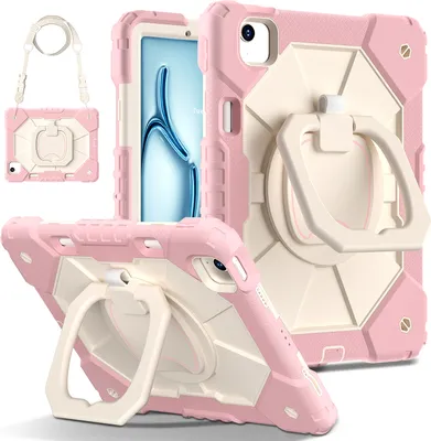 Produktbild von Hülle für iPad Air 11 Zoll M2 (2024) Robuste Tragbare Schutzhülle mit Ständer, Handgurt und Schultergurt Pink