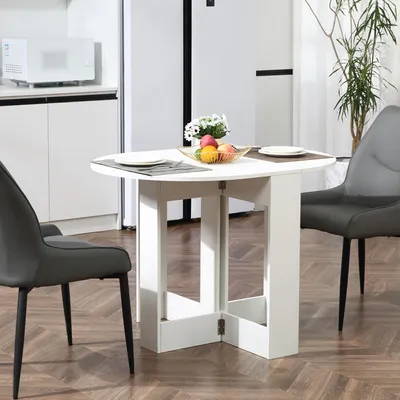 Produktbild von Sweiko Esstisch Klapptisch Esszimmertisch Tisch Ablagefläche Spanplatte Holz Weiß 104 x 76 x 73,7 cm