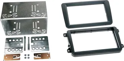 Image de Adaptateur de façade soft touch 2-DIN compatible avec Seat / Skoda / VW noir