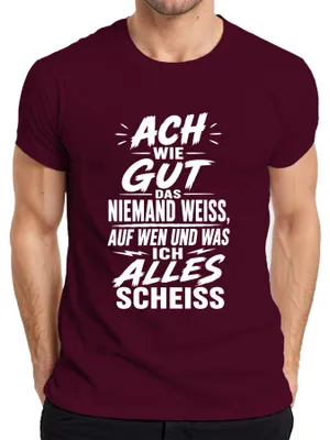 Immagine prodotto di Maglietta da uomo "Statement Sarkasmus", colore bordeaux, taglia S. (Nessuno sa quanto bene questa maglietta esprima il mio sarcasmo.)