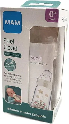 Produktbild von Mam Feel Good Glasflasche mit Sauger Mis 1 0+Monate 170 ml beige(15,48)