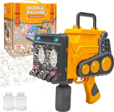 Obrázok produktu pre Pištoľ na bubliny COIL, stroj na bubliny, automatický stroj na bubliny, 15000+ bublín/minútu, LED, USB kábel, 2x100 ml vody na bubliny
