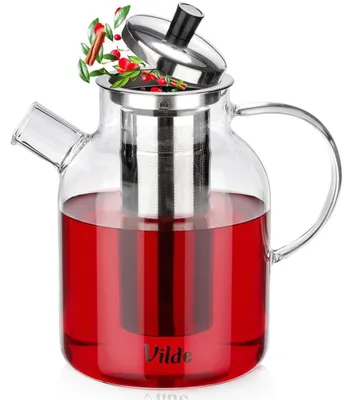 Produktbild von Teekanne mit Teesieb, Glas, hitzebeständig, 1,5 l