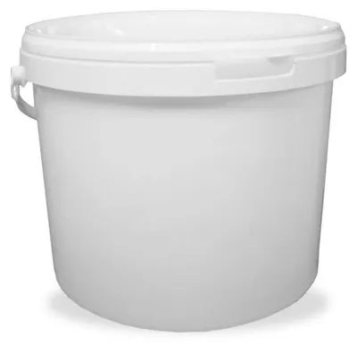 Image de Seau rond avec couvercle, 10 litres, blanc, en plastique, pour le stockage