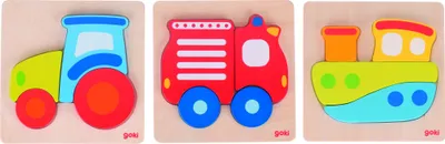 Produktbild von Einlegepuzzle Traktor, Boot, Feuerwehr