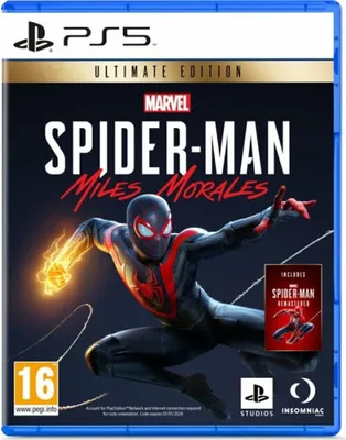 The image is a product shot of the PlayStation 5 game 'Marvel's Spider-Man: Miles Morales - Ultimate Edition'.