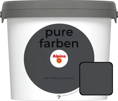 Produktbild von Alpina Pure Farben Wandfarbe anthrazitgrau 2,5 L