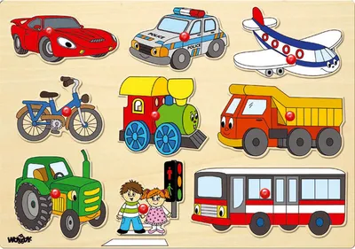 Produktbild von Kinder Holz Steckpuzzle mit Fahrzeugen / Holzspielzeug Puzzle